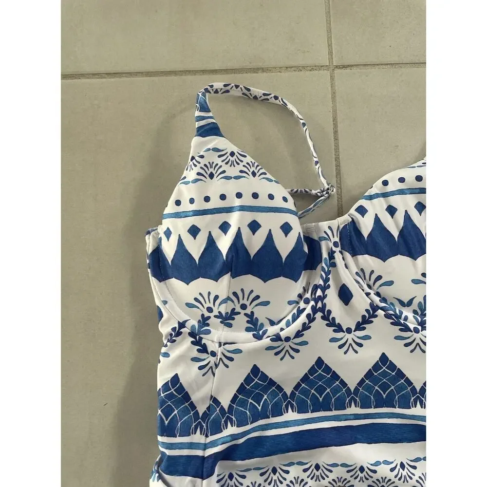Kenny Flowers Swim  One Piece Swimsuit Belted Espana Swimwear ML Beach Summer